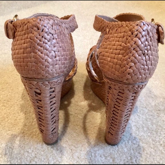 Authentic Prada Tan Woven Leather Wedges - Picture 5 of 8